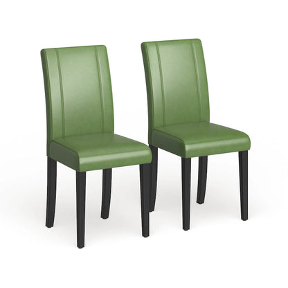 Roundhill Furniture Urban-Style Solid Wood Leatherette Small Padded Parson Chairs (Set of 2)