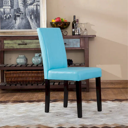 Roundhill Furniture Urban-Style Solid Wood Leatherette Small Padded Parson Chairs (Set of 2)