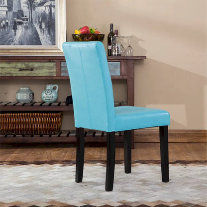 Roundhill Furniture Urban-Style Solid Wood Leatherette Small Padded Parson Chairs (Set of 2)