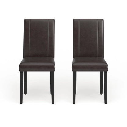 Roundhill Furniture Urban-Style Solid Wood Leatherette Small Padded Parson Chairs (Set of 2)