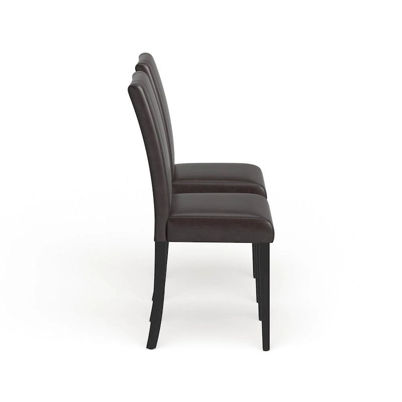 Roundhill Furniture Urban-Style Solid Wood Leatherette Small Padded Parson Chairs (Set of 2)