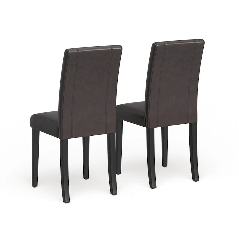Roundhill Furniture Urban-Style Solid Wood Leatherette Small Padded Parson Chairs (Set of 2)