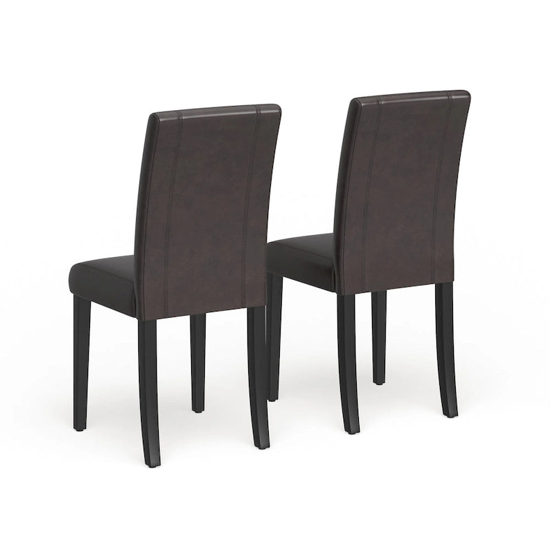 Roundhill Furniture Urban-Style Solid Wood Leatherette Small Padded Parson Chairs (Set of 2)