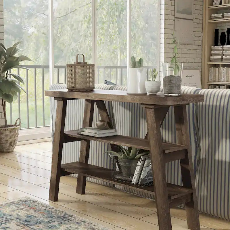 Maison Farmhouse 47-inch 2-Open Shelf Console Table