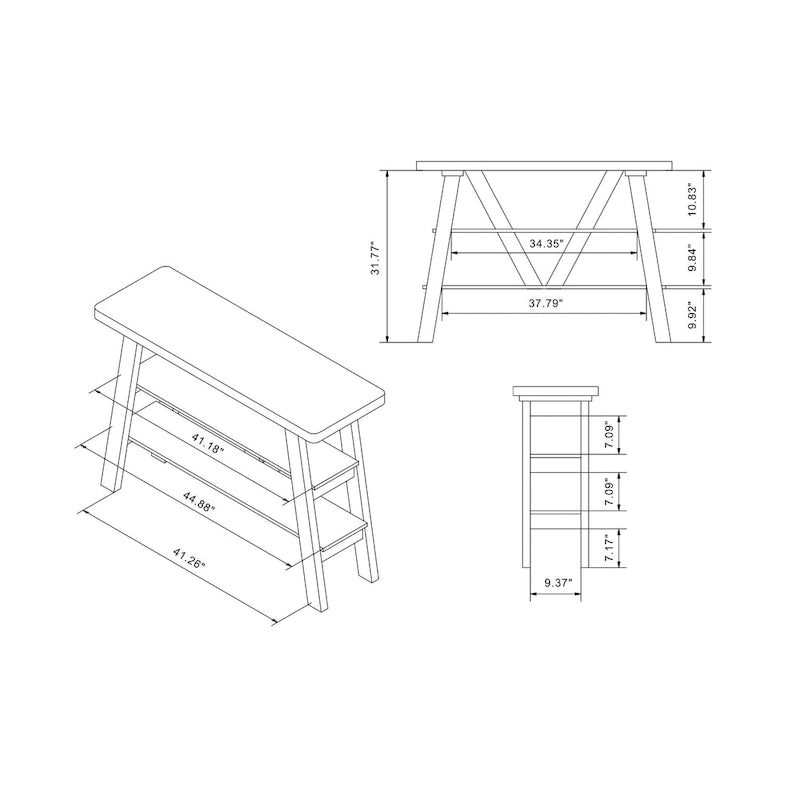 Maison Farmhouse 47-inch 2-Open Shelf Console Table