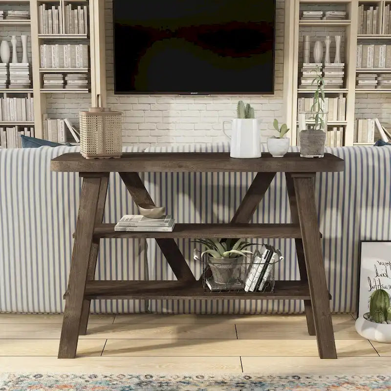 Maison Farmhouse 47-inch 2-Open Shelf Console Table