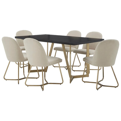 Cheyenne Black and Distressed Gold Finish Dining Set by iNSPIRE Q Modern