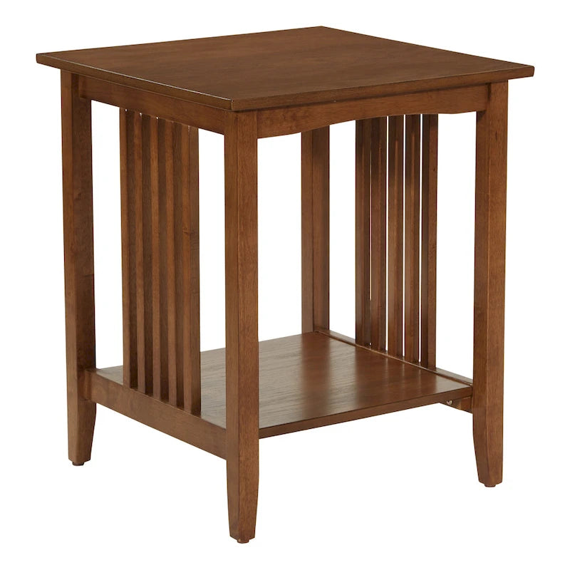 Porch & Den Clifton Mission Medium Oak Wood Finish Side Table