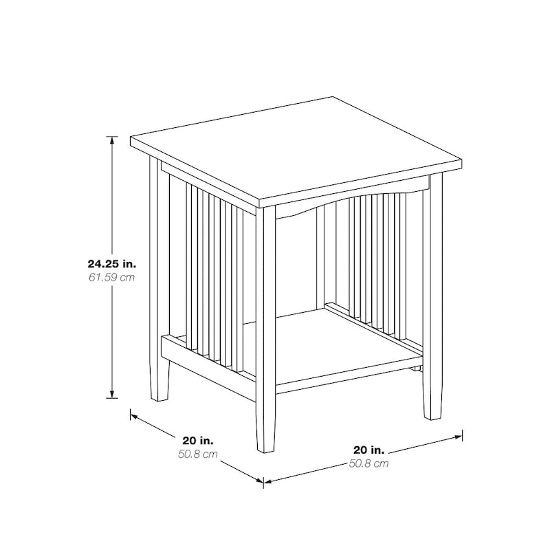 Porch & Den Clifton Mission Medium Oak Wood Finish Side Table