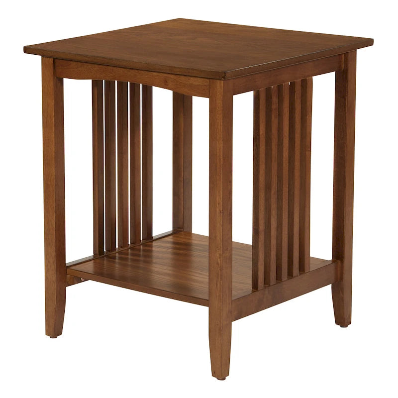 Porch & Den Clifton Mission Medium Oak Wood Finish Side Table