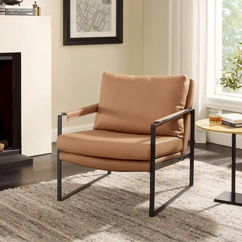 Art Leon Mid-centuery Modern Genuine Leather Chair