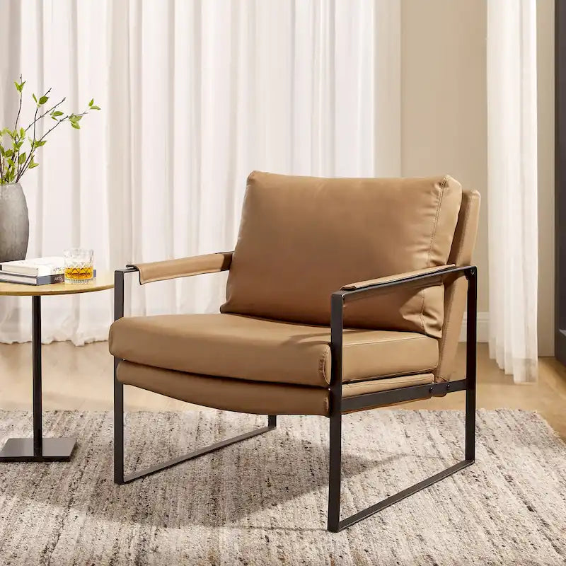 Art Leon Mid-centuery Modern Genuine Leather Chair