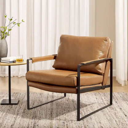 Art Leon Mid-centuery Modern Genuine Leather Chair