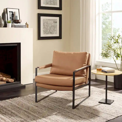 Art Leon Mid-centuery Modern Genuine Leather Chair