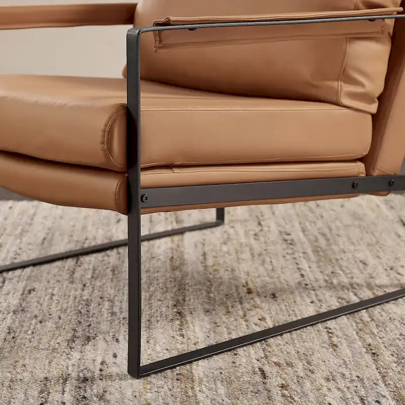 Art Leon Mid-centuery Modern Genuine Leather Chair