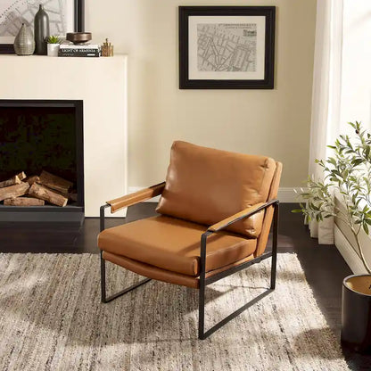 Art Leon Mid-centuery Modern Genuine Leather Chair