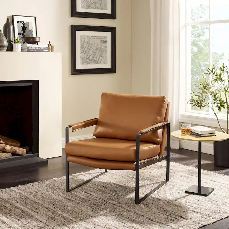 Art Leon Mid-centuery Modern Genuine Leather Chair