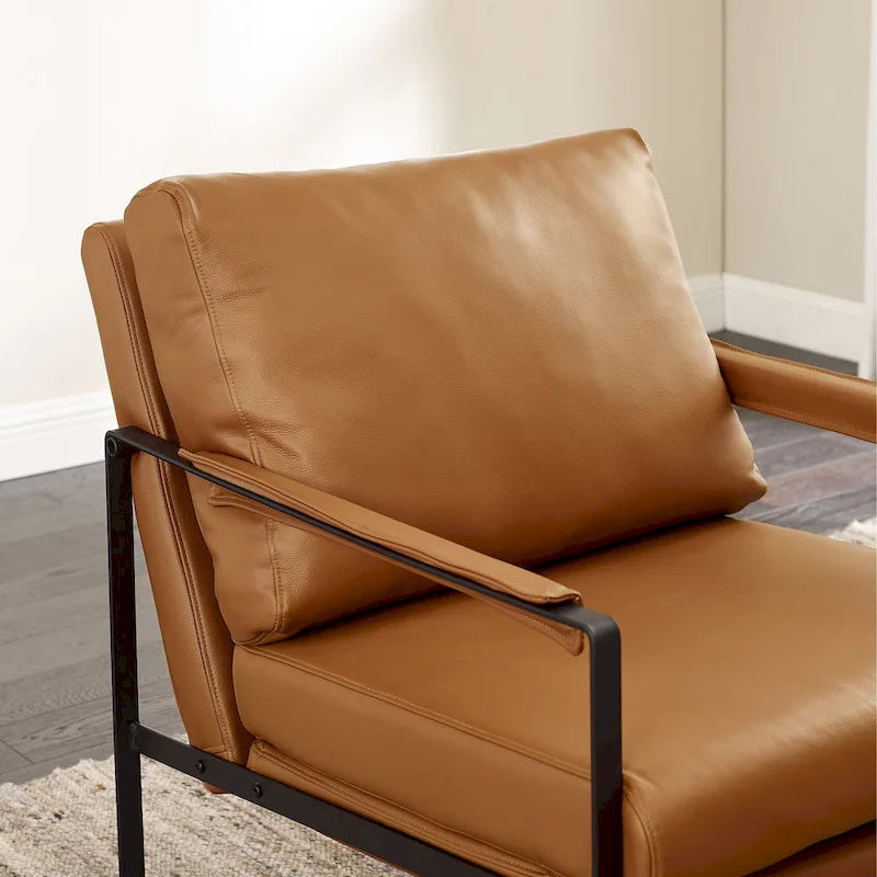 Art Leon Mid-centuery Modern Genuine Leather Chair