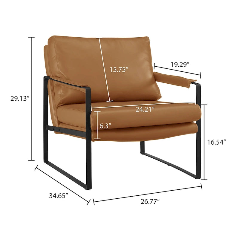 Art Leon Mid-centuery Modern Genuine Leather Chair