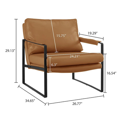 Art Leon Mid-centuery Modern Genuine Leather Chair