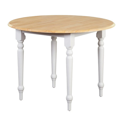 Simple Living Two-tone 40-inch Rubberwood Round Drop-leaf Table