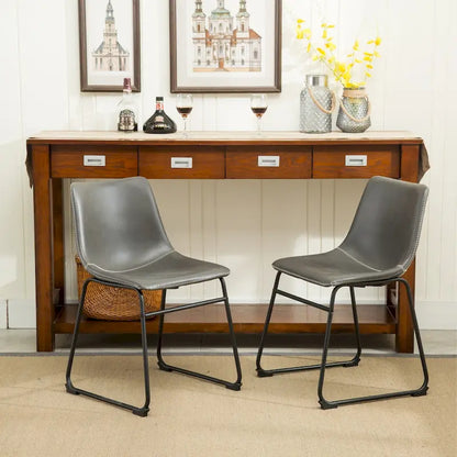 Carbon Loft Inyo Faux Leather Armless Dining Chairs (Set of 2)