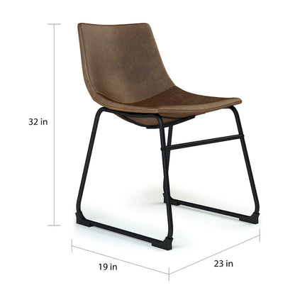 Carbon Loft Inyo Faux Leather Armless Dining Chairs (Set of 2)