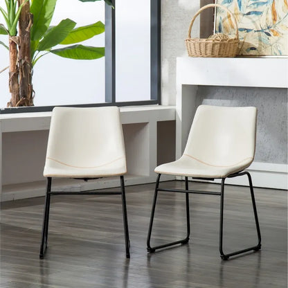Carbon Loft Inyo Faux Leather Armless Dining Chairs (Set of 2)