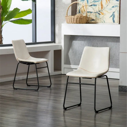 Carbon Loft Inyo Faux Leather Armless Dining Chairs (Set of 2)