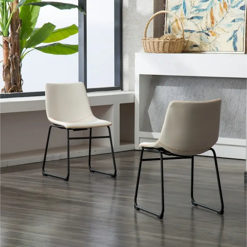 Carbon Loft Inyo Faux Leather Armless Dining Chairs (Set of 2)