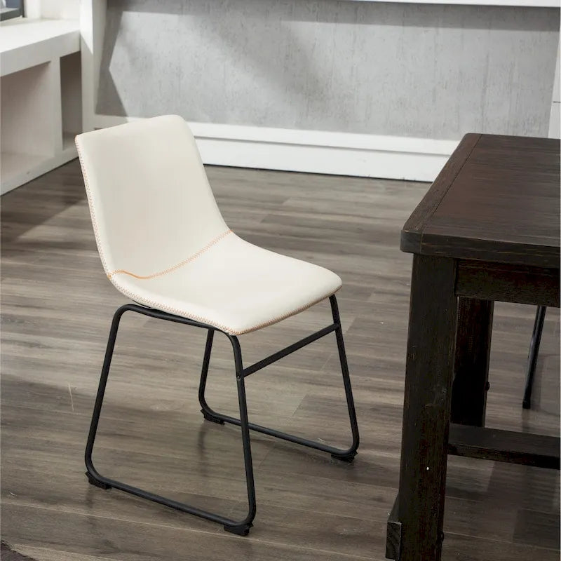 Carbon Loft Inyo Faux Leather Armless Dining Chairs (Set of 2)