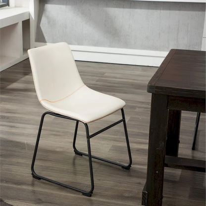 Carbon Loft Inyo Faux Leather Armless Dining Chairs (Set of 2)