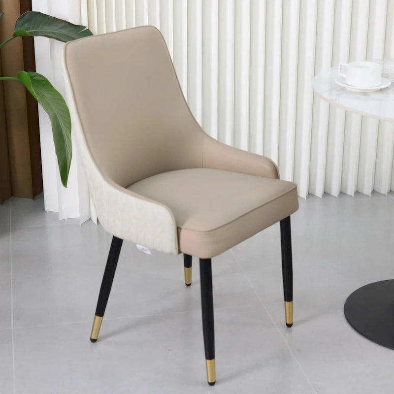 Set of 2 Microfiber Leather Luxury Upholstered Dining Chairs with Lion Head Pull Ring