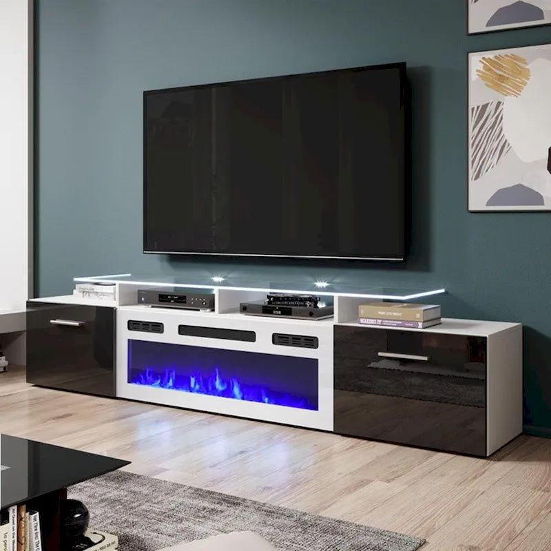Rova WH-EF Electric Fireplace Modern 75 TV Stand