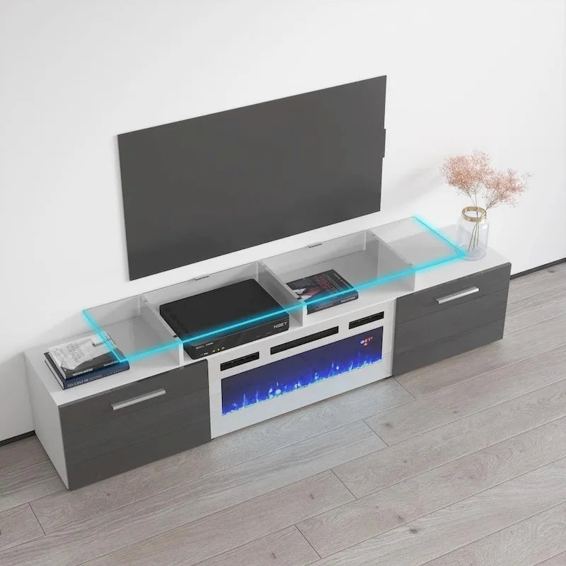 Rova WH-EF Electric Fireplace Modern 75 TV Stand