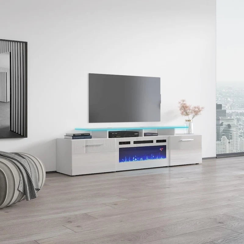 Rova WH-EF Electric Fireplace Modern 75 TV Stand