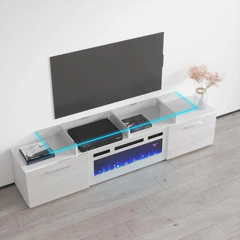 Rova WH-EF Electric Fireplace Modern 75 TV Stand