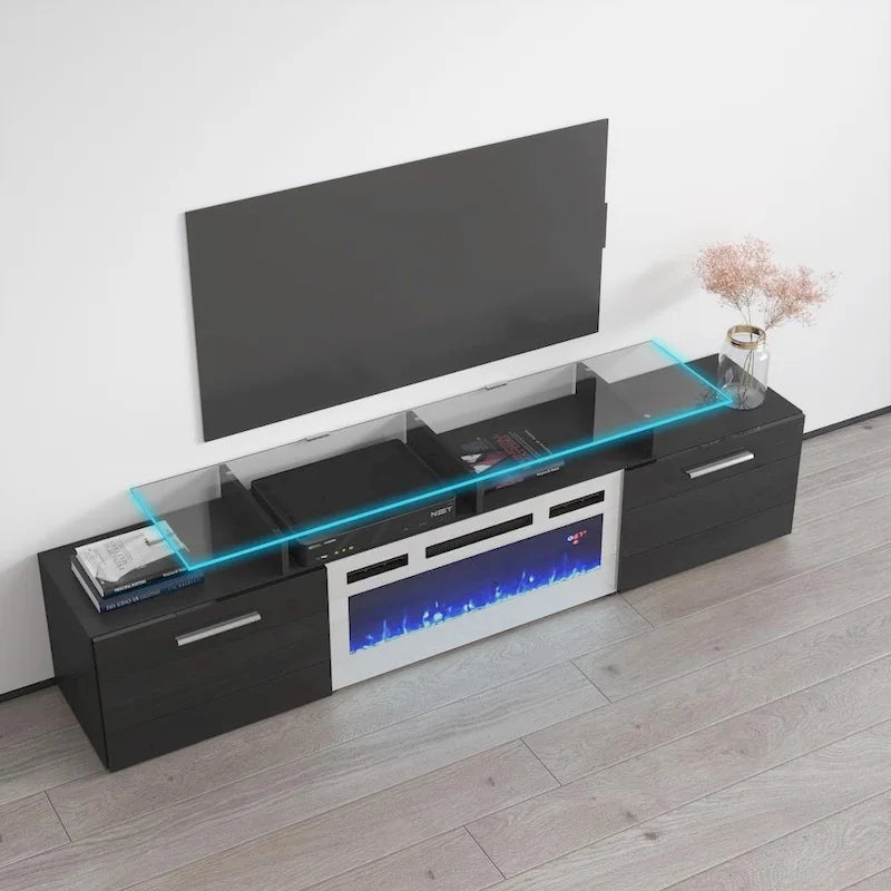 Rova WH-EF Electric Fireplace Modern 75 TV Stand