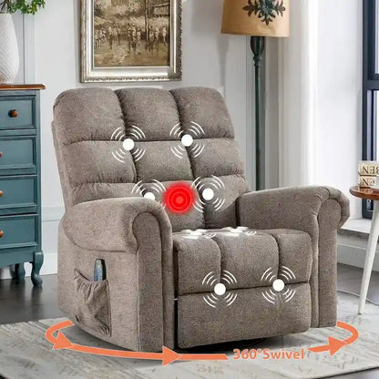 Oversized Rocker Manual Overstuffed Swivel Recliners for Big Man