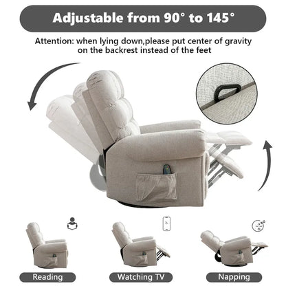 Oversized Rocker Manual Overstuffed Swivel Recliners for Big Man