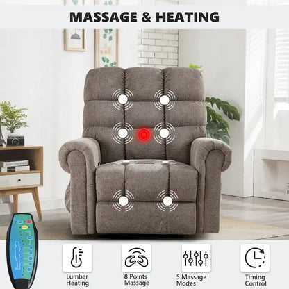 Oversized Rocker Manual Overstuffed Swivel Recliners for Big Man