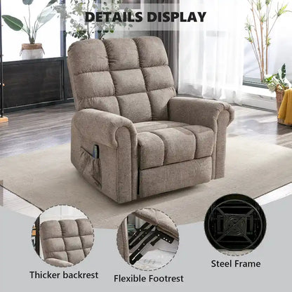 Oversized Rocker Manual Overstuffed Swivel Recliners for Big Man