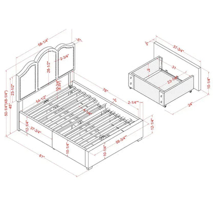 Furniture of America Dustir Art Deco Upholstered 4-drawer Platform Storage Bed