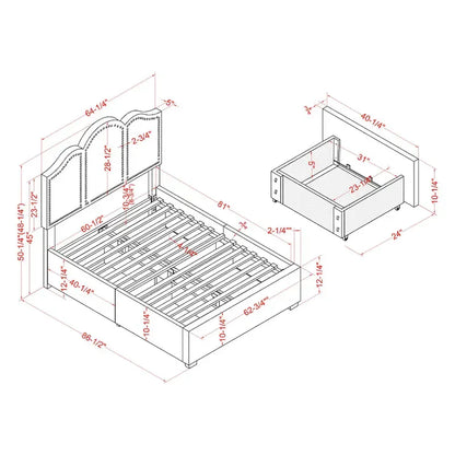 Furniture of America Dustir Art Deco Upholstered 4-drawer Platform Storage Bed