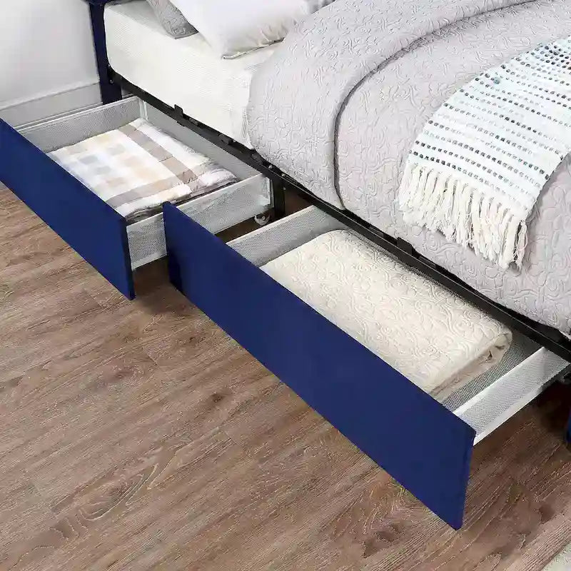 Furniture of America Dustir Art Deco Upholstered 4-drawer Platform Storage Bed