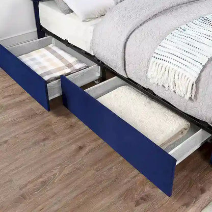 Furniture of America Dustir Art Deco Upholstered 4-drawer Platform Storage Bed