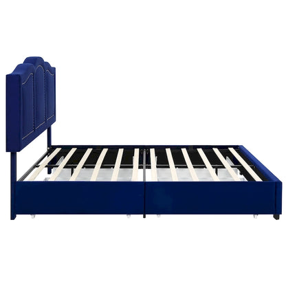 Furniture of America Dustir Art Deco Upholstered 4-drawer Platform Storage Bed