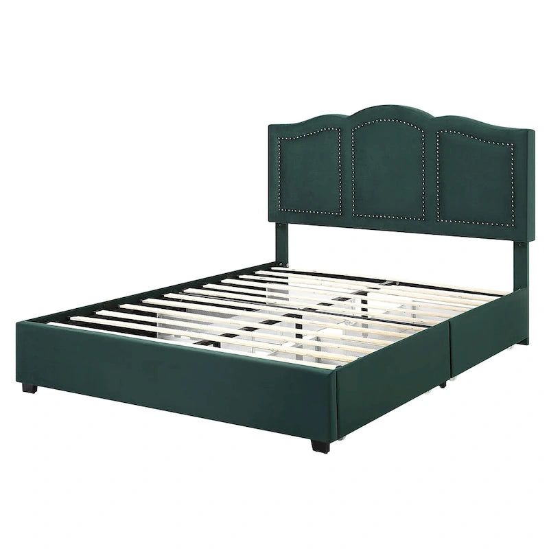 Furniture of America Dustir Art Deco Upholstered 4-drawer Platform Storage Bed