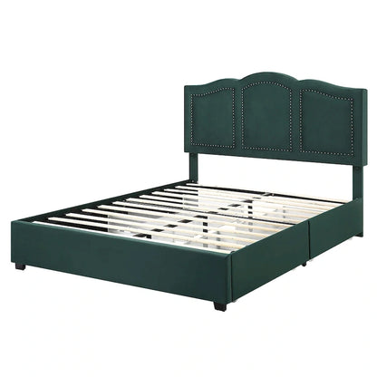 Furniture of America Dustir Art Deco Upholstered 4-drawer Platform Storage Bed
