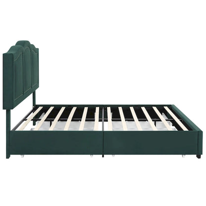 Furniture of America Dustir Art Deco Upholstered 4-drawer Platform Storage Bed